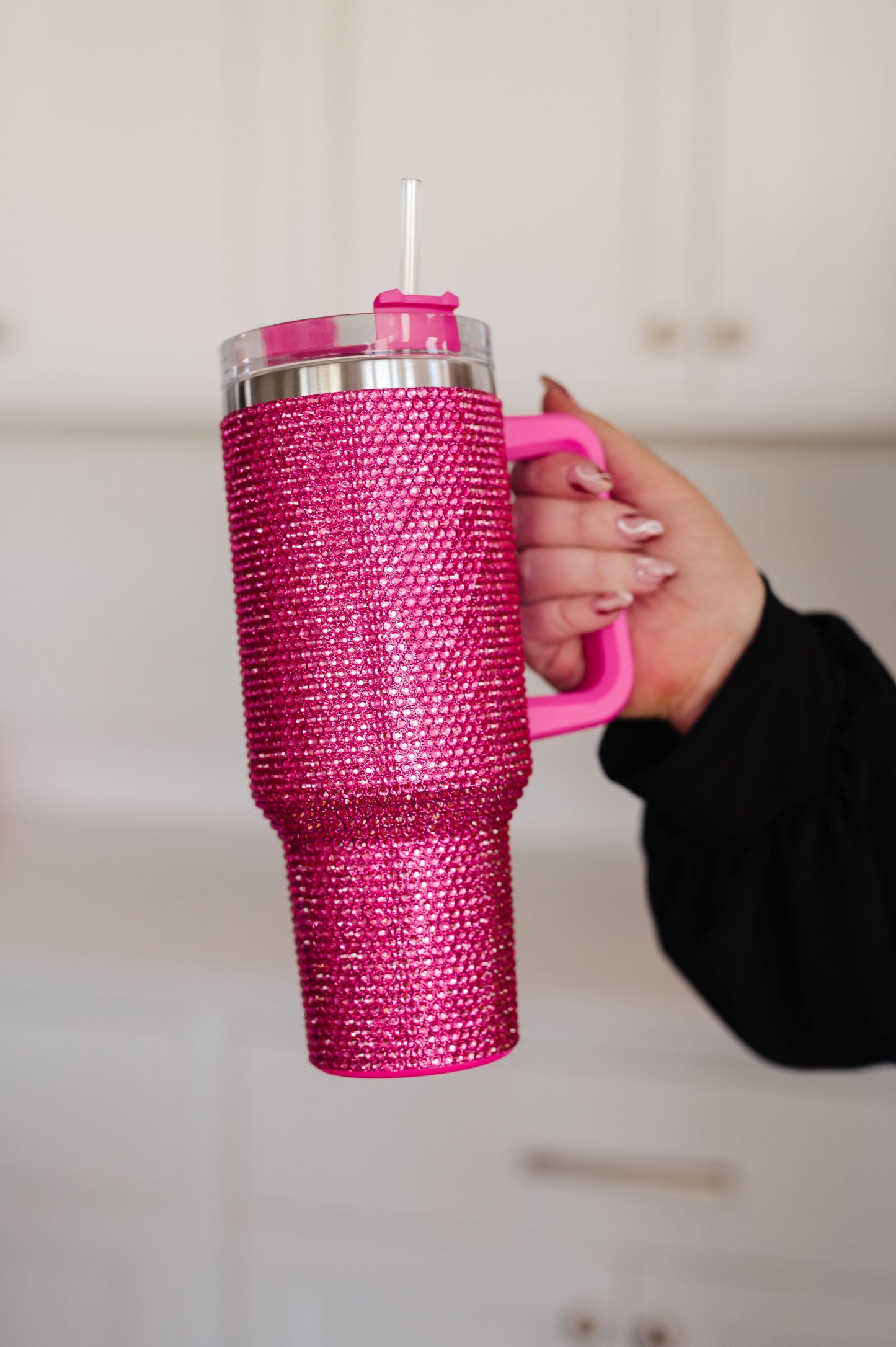 Glam Girl 40 oz Rhinestone Tumbler in Pink