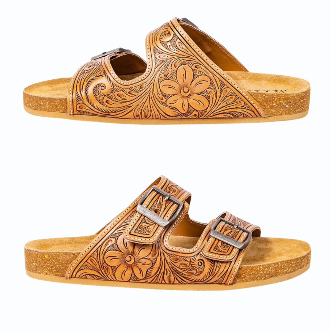 MYRA Darla Hand-Tooled Sandals