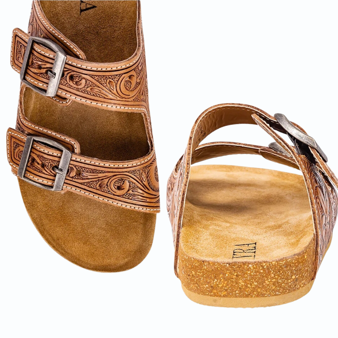 MYRA Darla Hand-Tooled Sandals