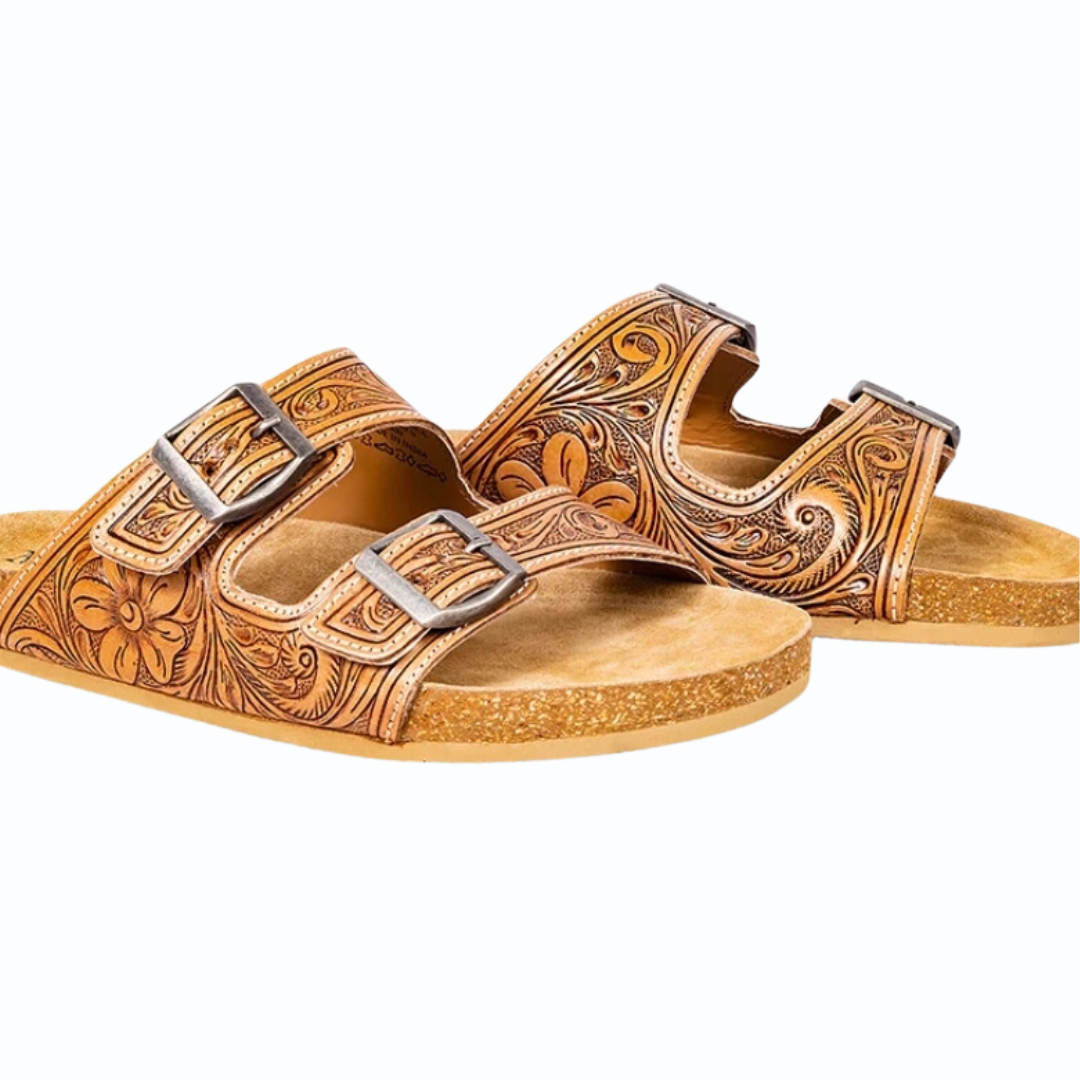 MYRA Darla Hand-Tooled Sandals