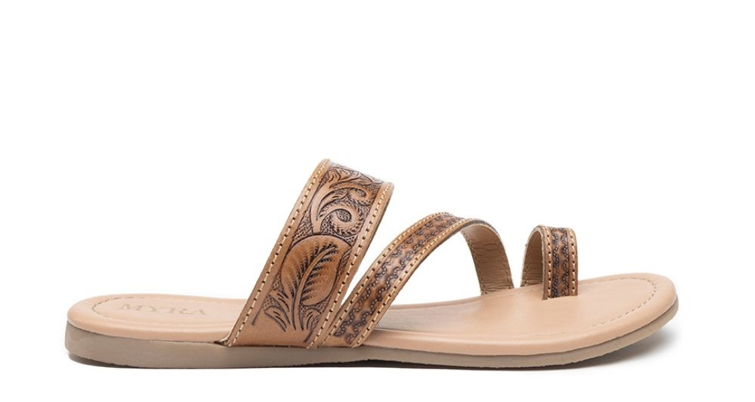 MYRA Point Ridge Hand-Tooled Sandals