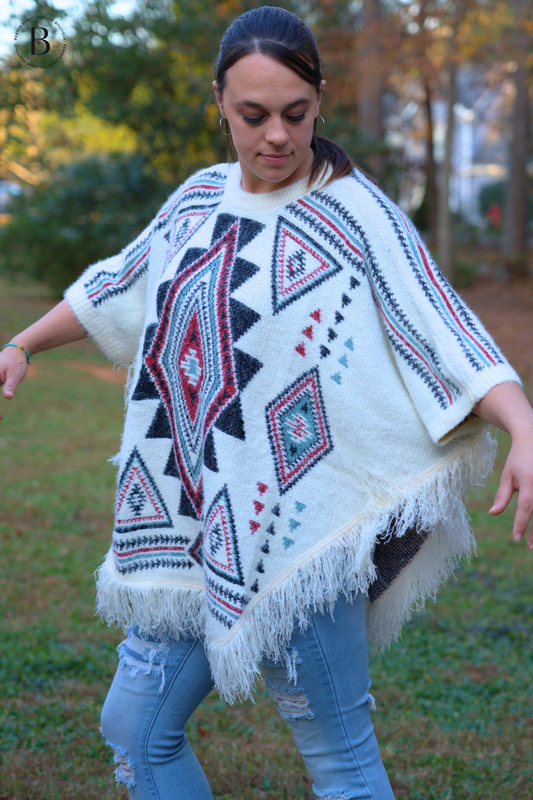 Aztec Sweater Poncho